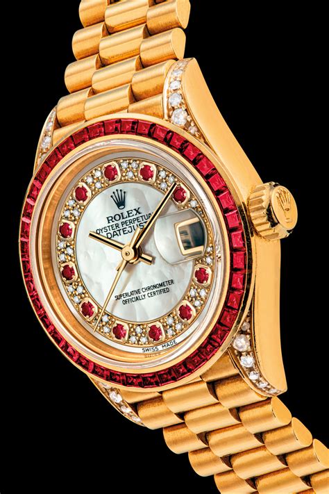 rolex watch with ruby chips|rolex ruby bezel.